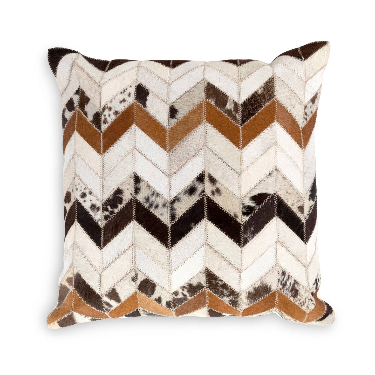 Park Hill Collection Hair-On Hide Leather Patchwork Pillow
