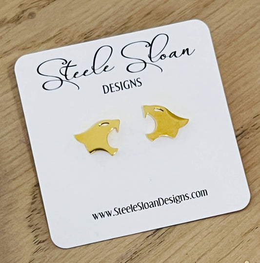 Steele Sloan Designs Go Cats! Wildcats Gold Stud Earrings