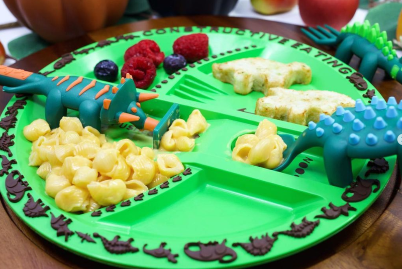 Constructive Eating Green Dino Plate