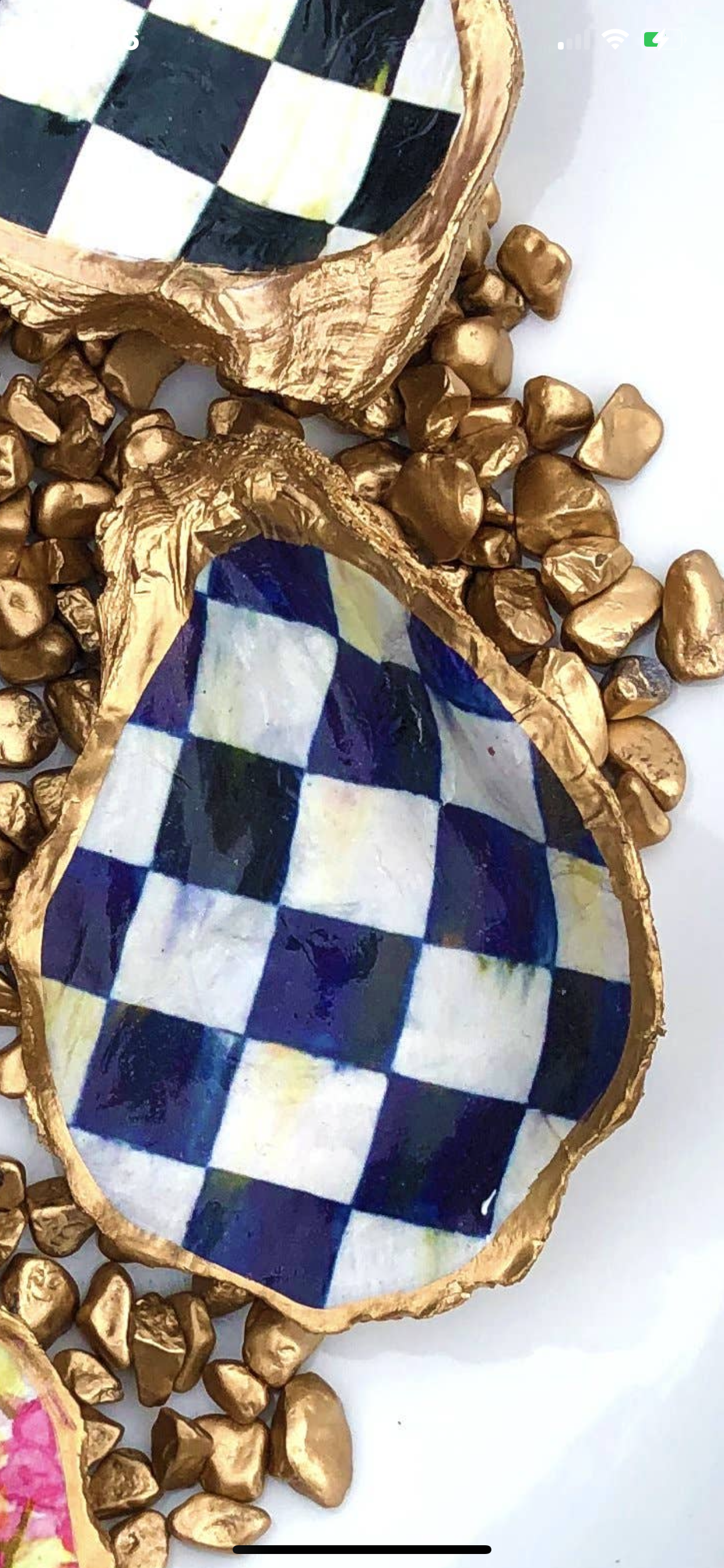 Kcrookdesign's Mackenzie Courtly Black or Royal Blue Check Decorative Oyster Trays