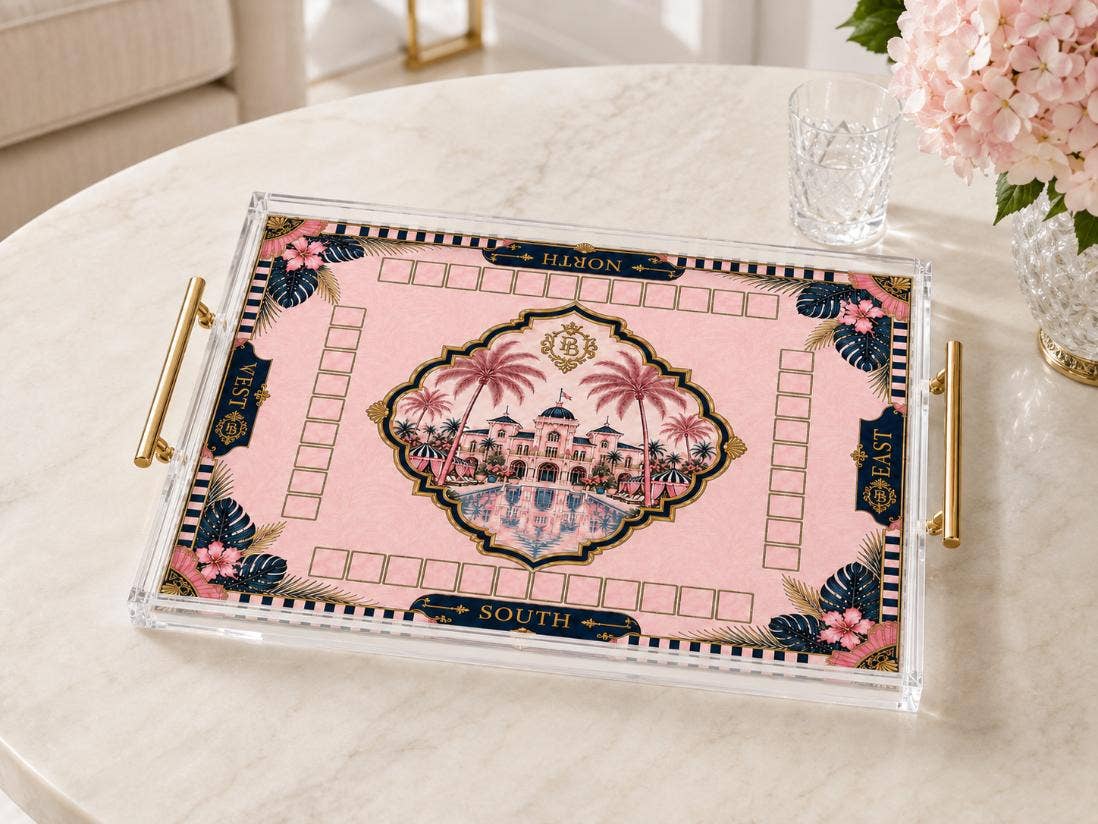 Mahjong South North West East Acrylic Tray