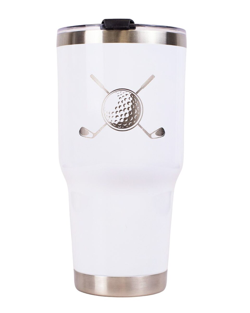 Royal Standard Golf Etched Tumbler 30 oz. White silver