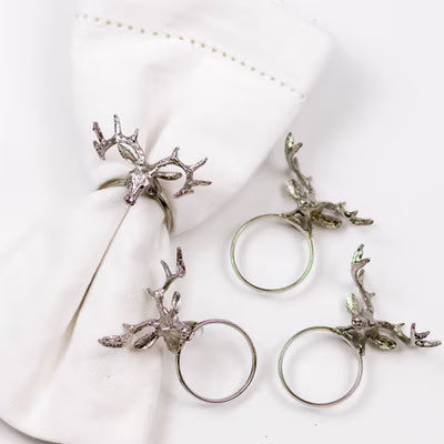 Royal Standard Silver Deer Napkin Rings, Set of 4