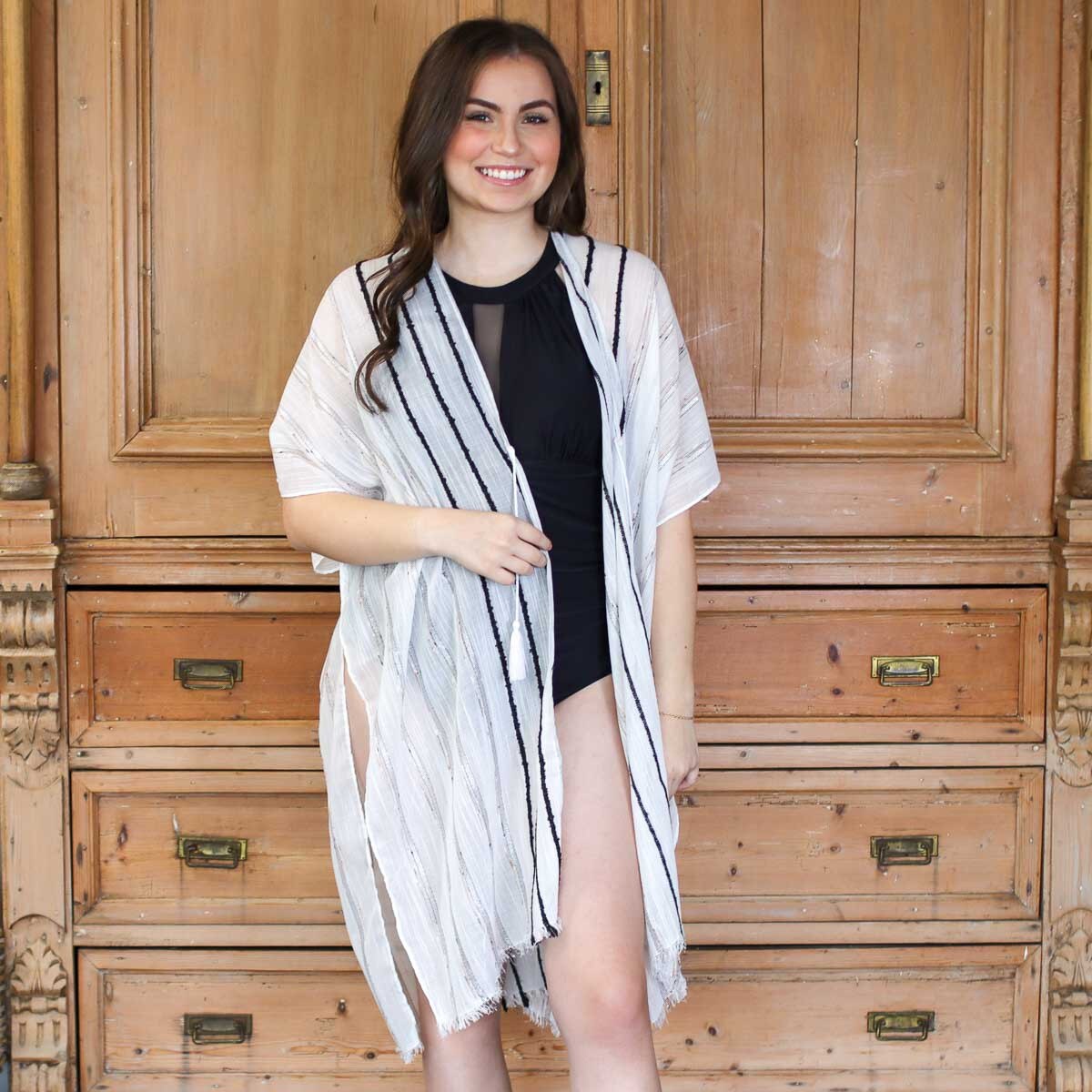 Royal Standard Ocean Tide Cover Up (White/Black) (OS)