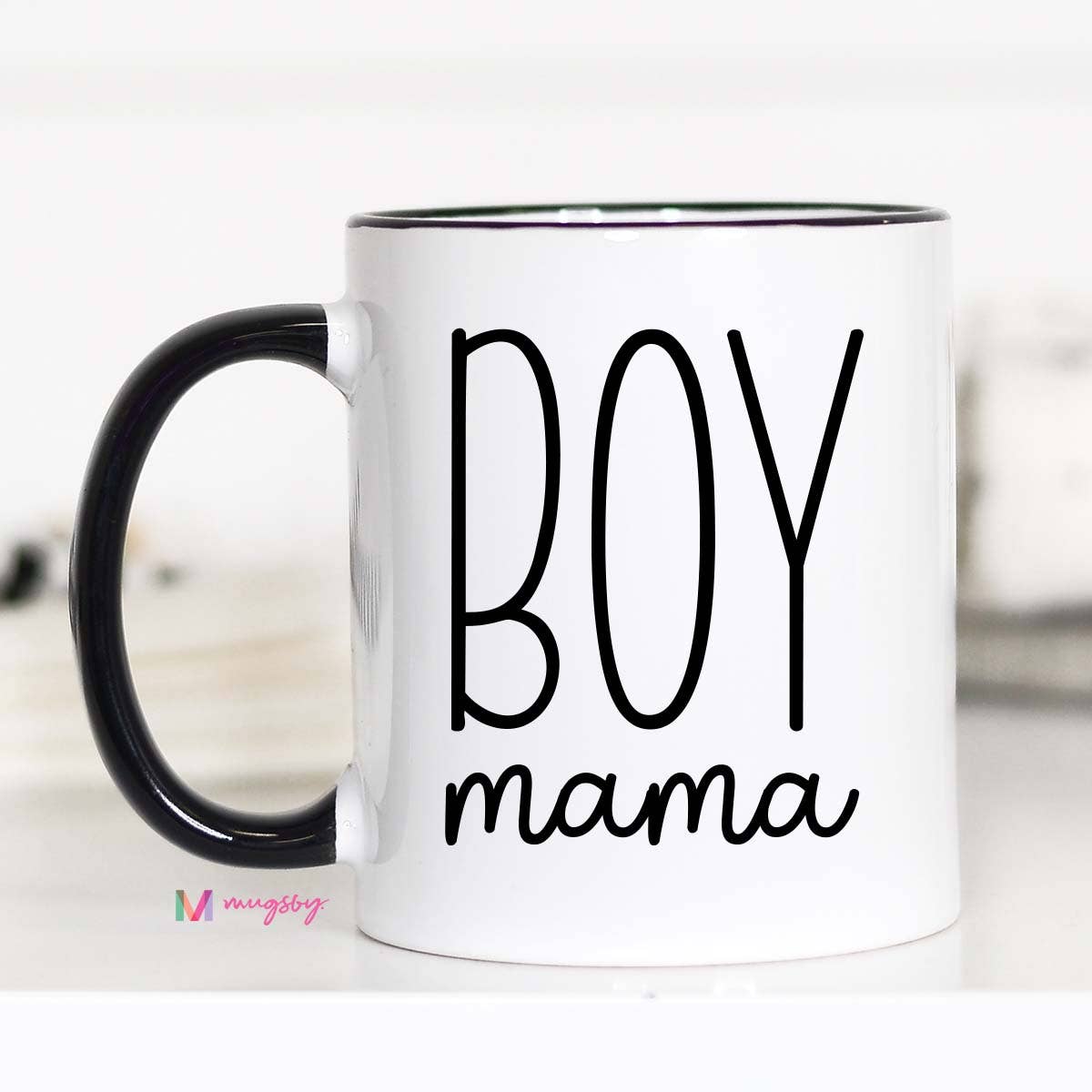 Mugsby Boy Mama Modern Mother's Day Mug, Boy Mom Coffee Mug