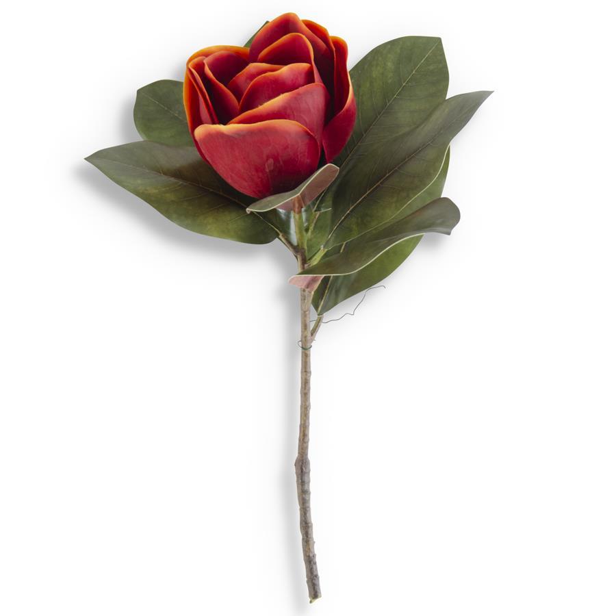 K&K Interiors Orange Magnolia Stem, 17"