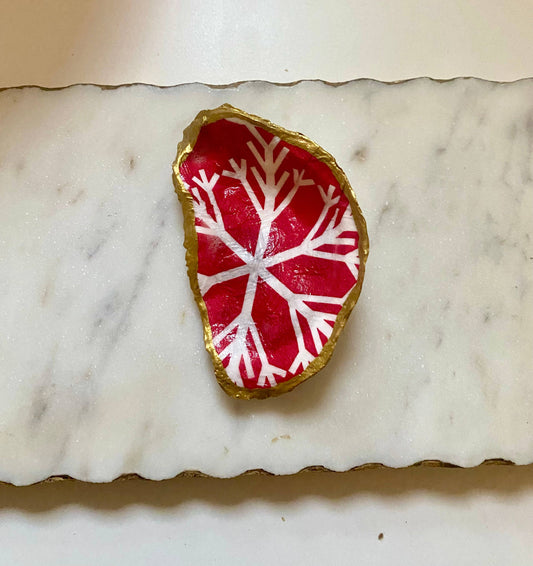 Del Mar Designs HOLIDAY Snowflake Oyster Shell Jewelry Dish