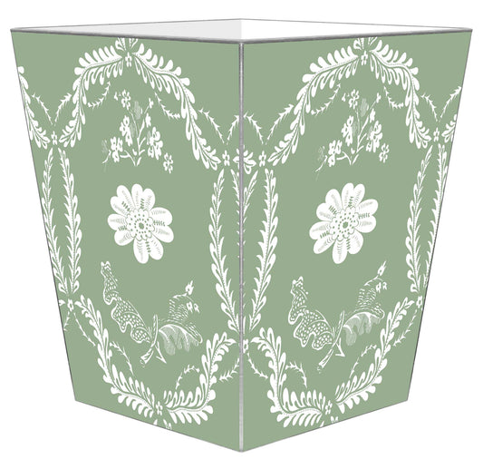 Marye-Kelley Sage Provencial Wastepaper Basket