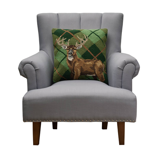 Peaking Handicraft Deer Plaid Hook Pillow