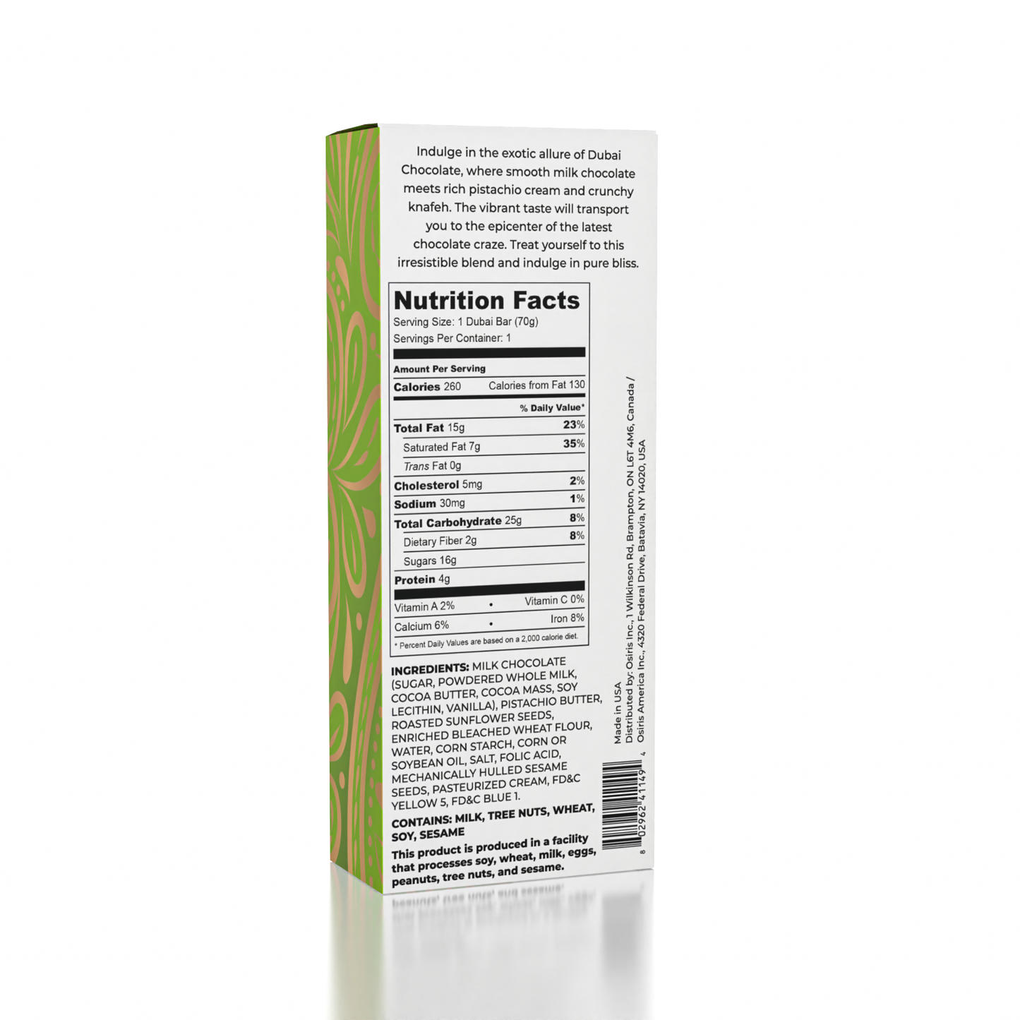 Dubai Chocolate Bar Pistachio by Oasis Treasures