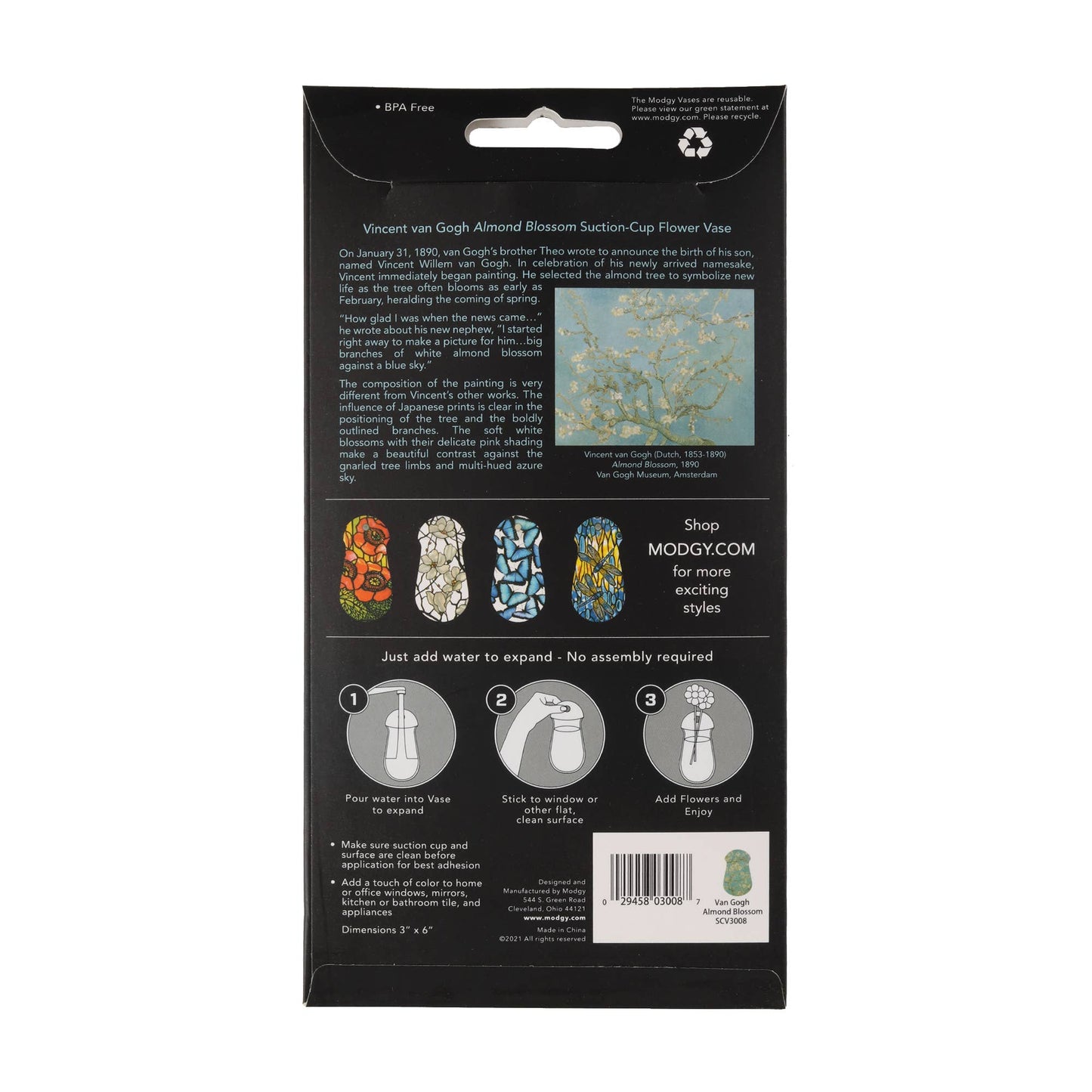 Modgy Van Gogh Almond Blossom Suction Cup Vase