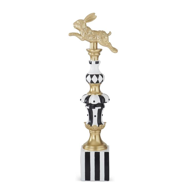 KK Gold, Black & White Prancing Easter Bunny (24.5")