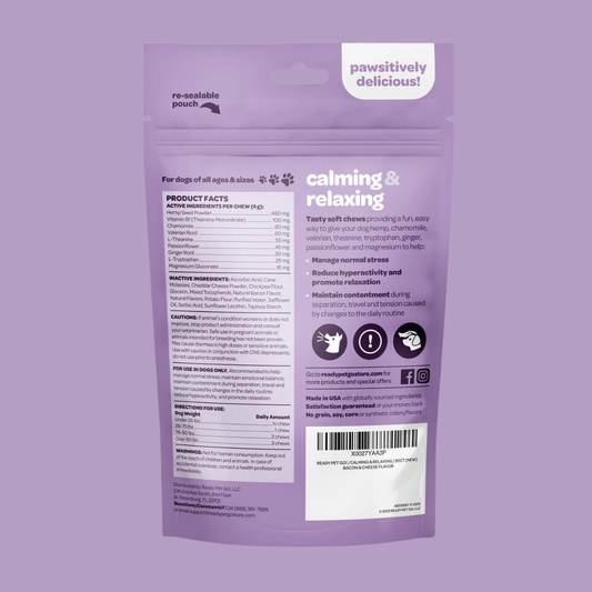 Ready, Pet Go! Calming & Relaxing Dog Chews for Anxiety & Stress Relief