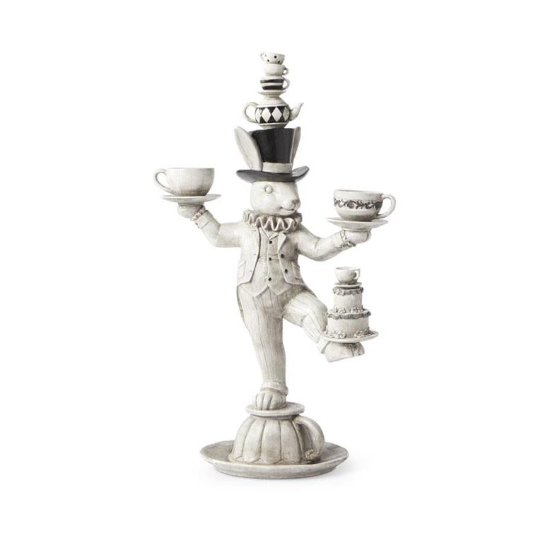 KK Grey & Black Bunny Balancing Teacups 24"