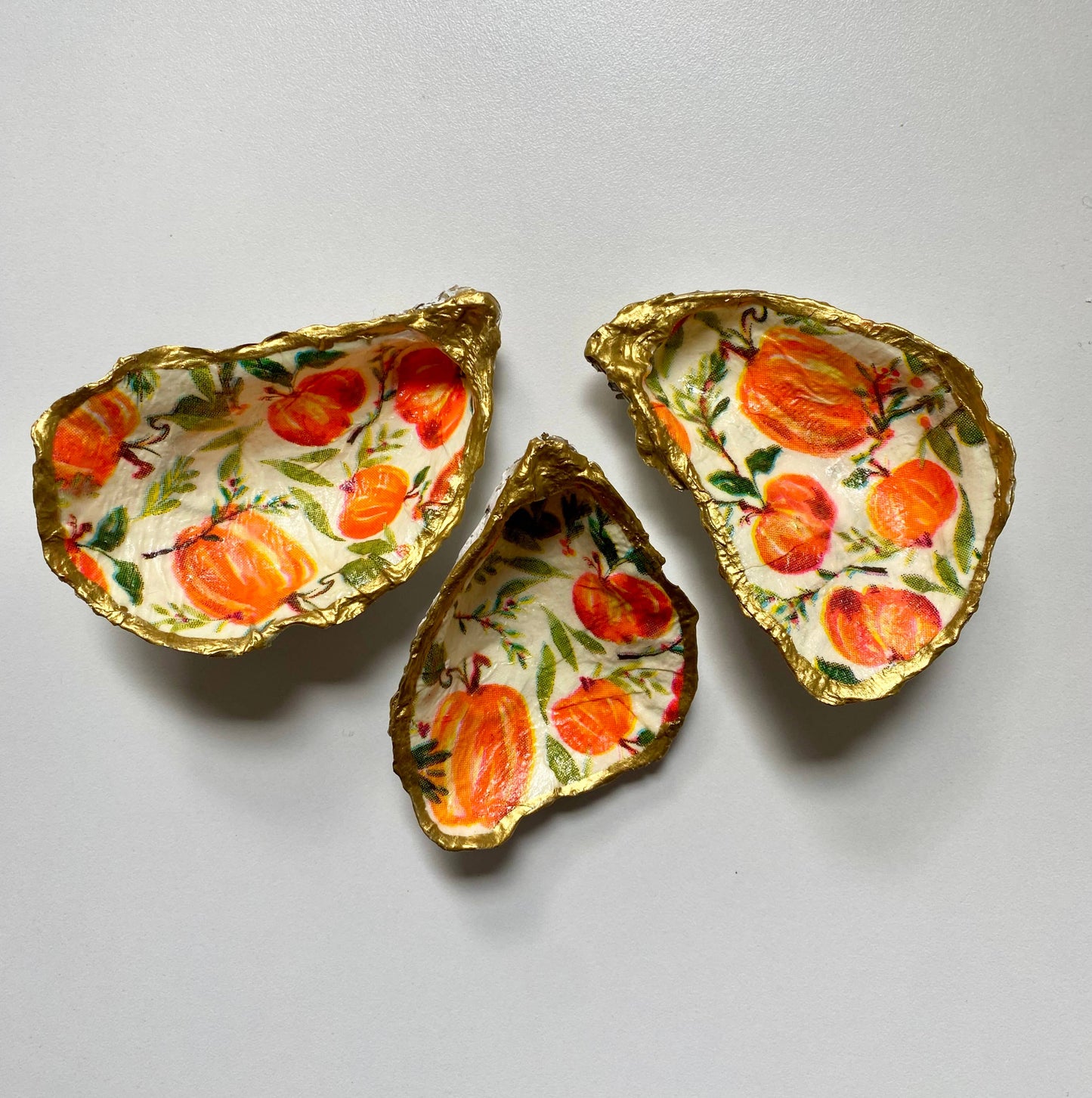Del Mar Designs Pumpkin Patch Oyster Shell Jewelry Dish