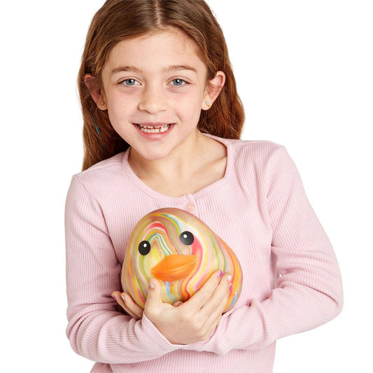 Cupcakes & Cartwheels Jumbo Squishy Rainbow Marbled Duckie