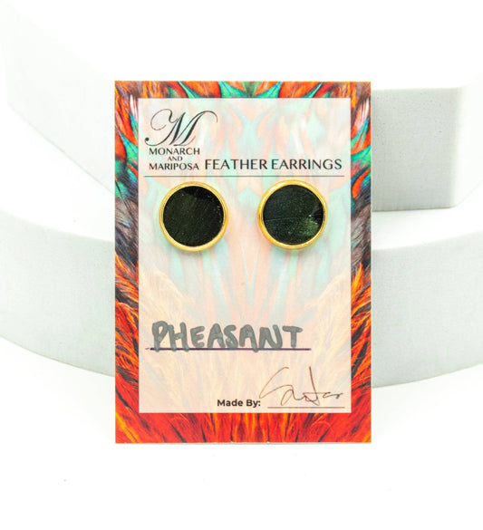 Monarch & Mariposa Feather Stud Earrings - Gold - Choose Style