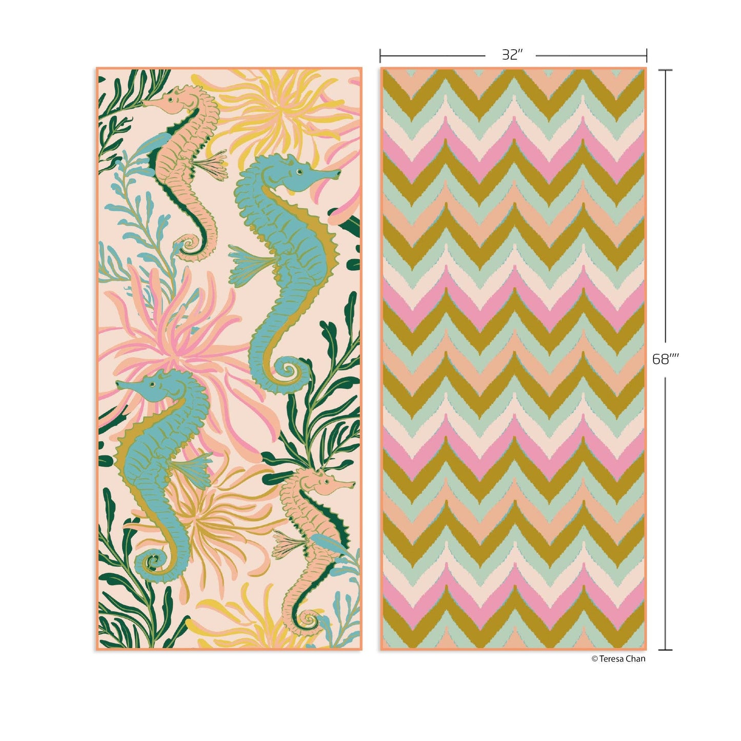 Werkshoppe's Seahorses Microfiber Beach and Pool Towel