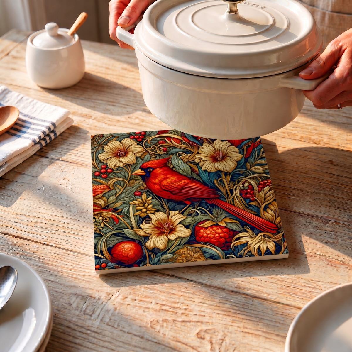 Highland Row William Morris Inspired Cardinal Trivet