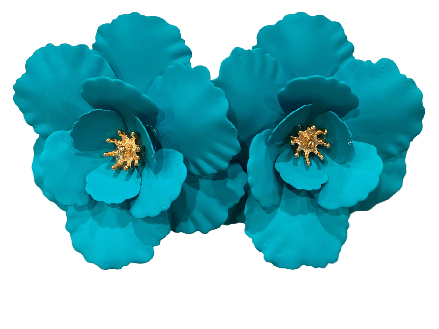 Aqua Floral Earrings