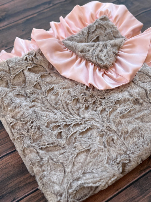 Cuddle Couture Peachy Embossed Minky Blanket- Standard Size