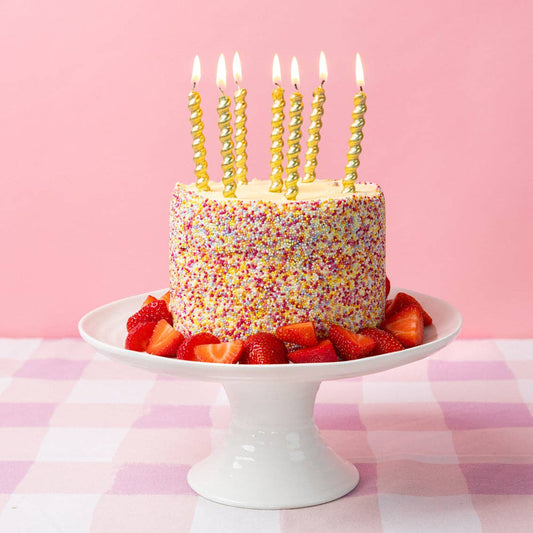 Talking Tables Gold Twirl Birthday Candles - 8 Pack | Party Supplies |