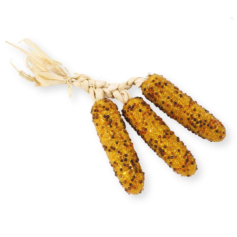 K&K Interiors Yellow Beaded Corn, Set of 3