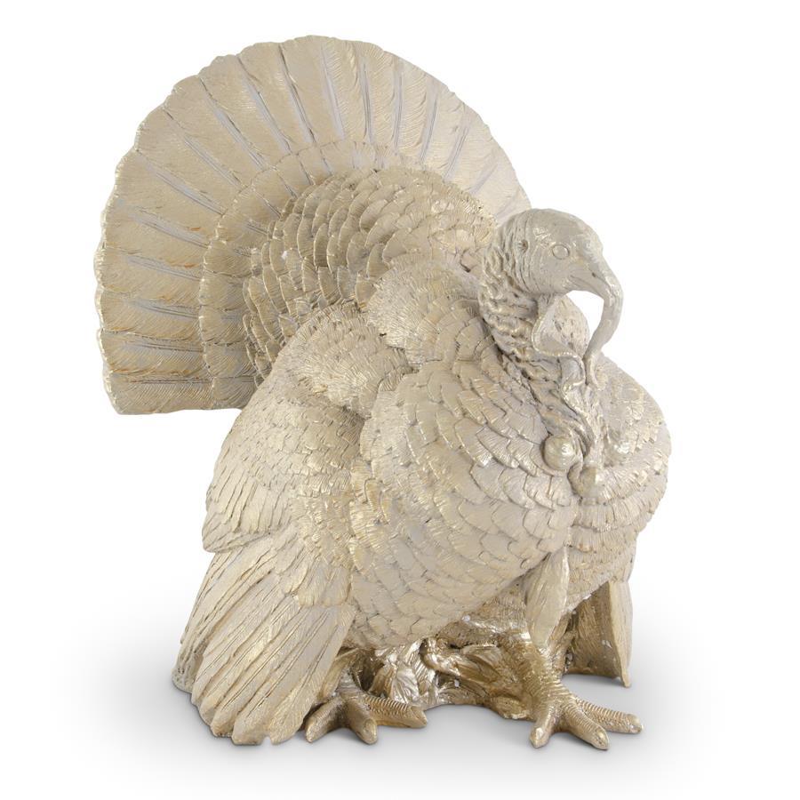 K&K Interiors Gold Resin Standing Turkey, 18.5