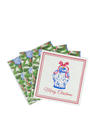 Royal Standard Chinoiserie Merry Christmas Napkins, 5x5"