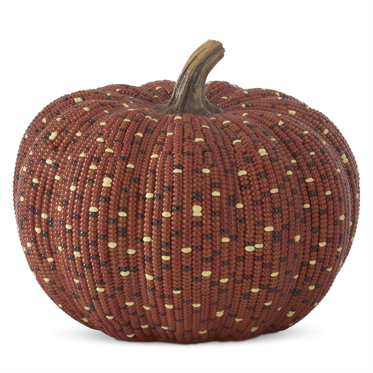 K&K Interiors Dark Orange Resin Indian Corn Pumpkin