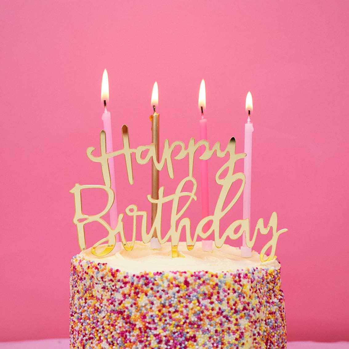 Talking Tables Gold Happy Birthday Cake Topper | Birthday Party |
