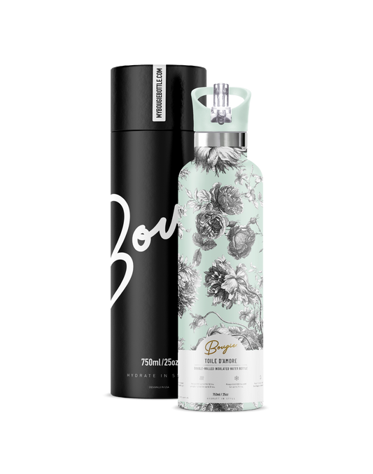 Bougie Bottle TOILE D'AMORE Jade Floral 25 oz Insulated Water Bottle
