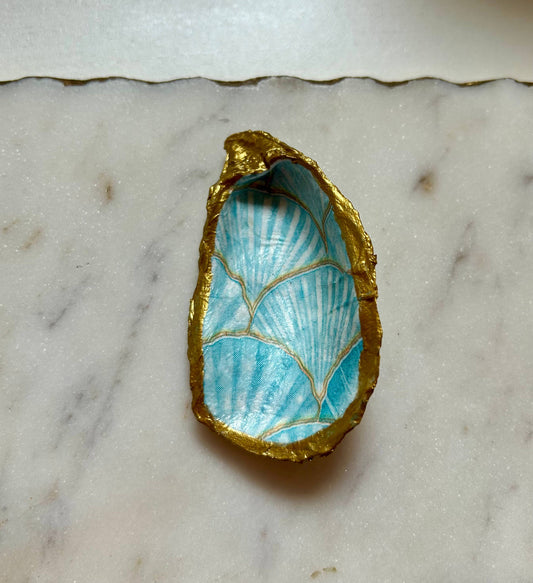 Mermaid Blue Oyster Shell Jewelry Dish
