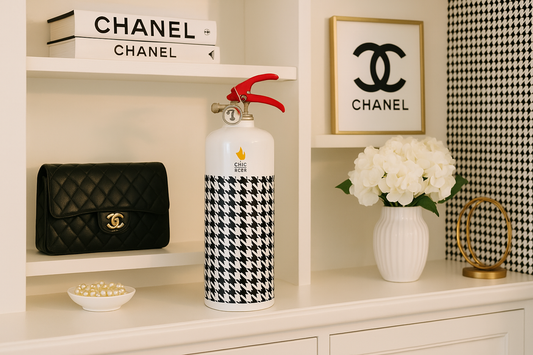 CHIC FIRE Safe-T Fire Extinguisher: Heritage Houndstooth (Coco)