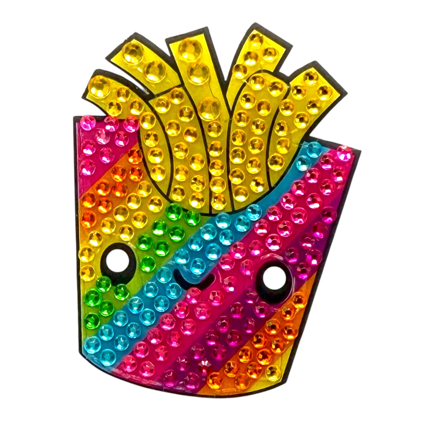 StickerBeans Rainbow Fries Rhinestone Sticker 2" Cut to Shape