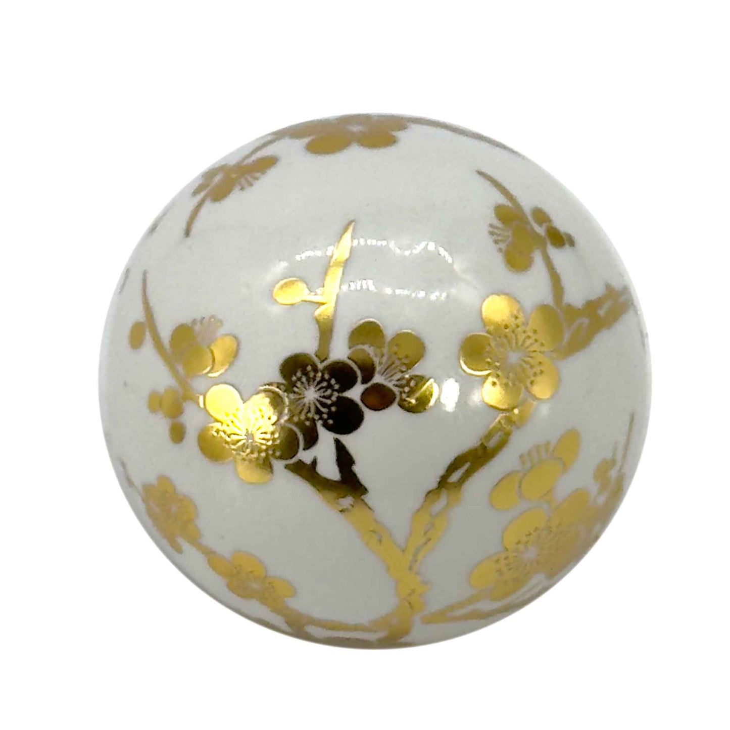 Galt Gold & White Floral Ceramic Ball (Set of 3)