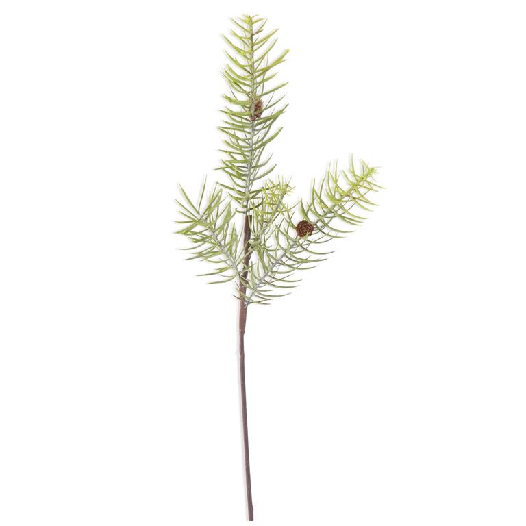 K&K Powdered Long Pine Stem w/Mini Pinecones, 28"