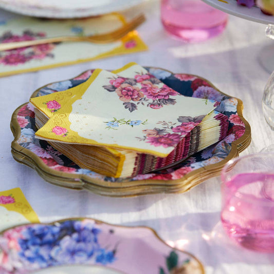 Talking Tables Floral Paper Napkins - 20 Pack | Tea Party Decor |