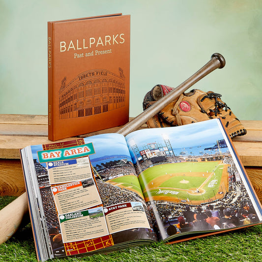 Graphic Image "Ballparks Past and Present" Leather Bound Book