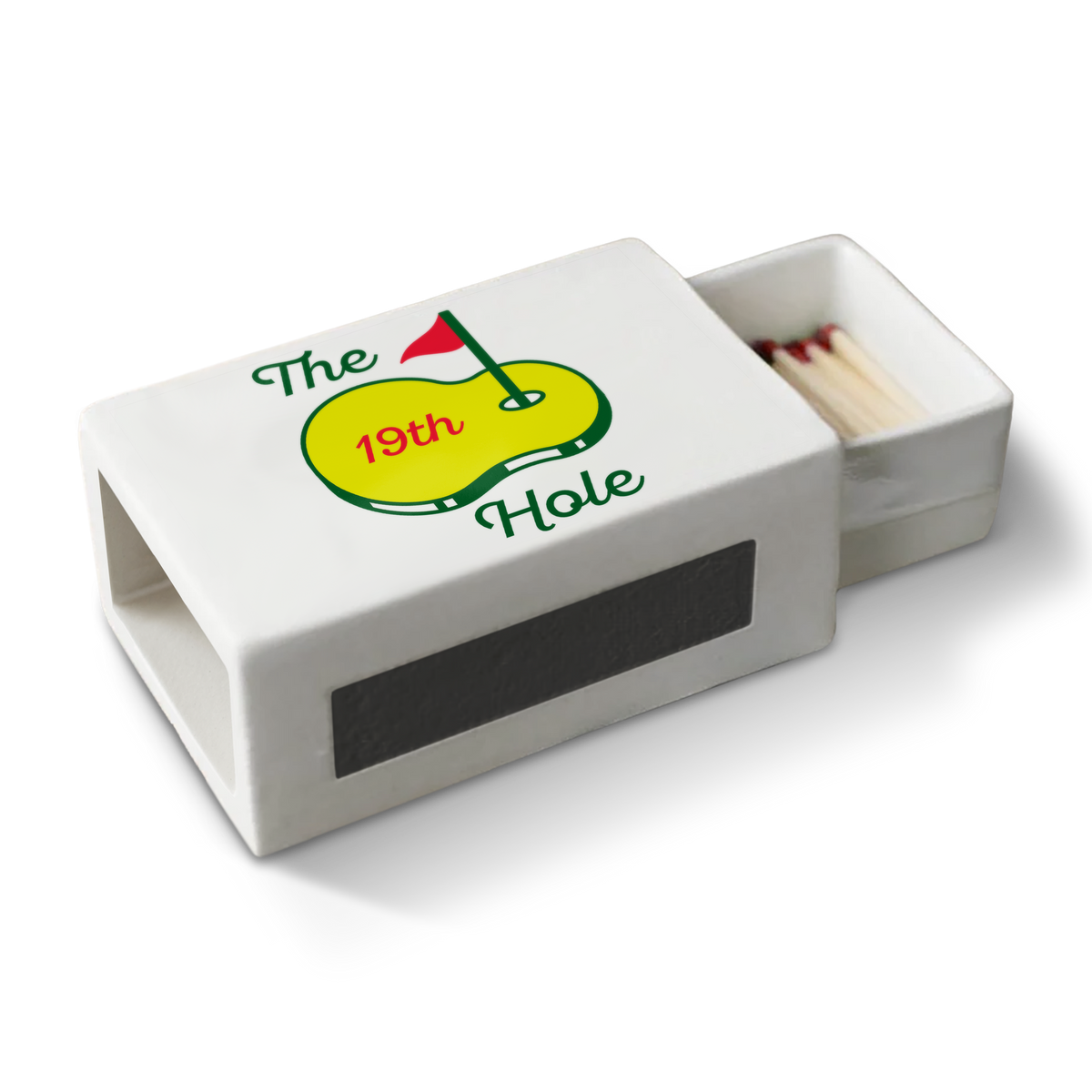 Toss Designs Ceramic Match Box-19th Hole