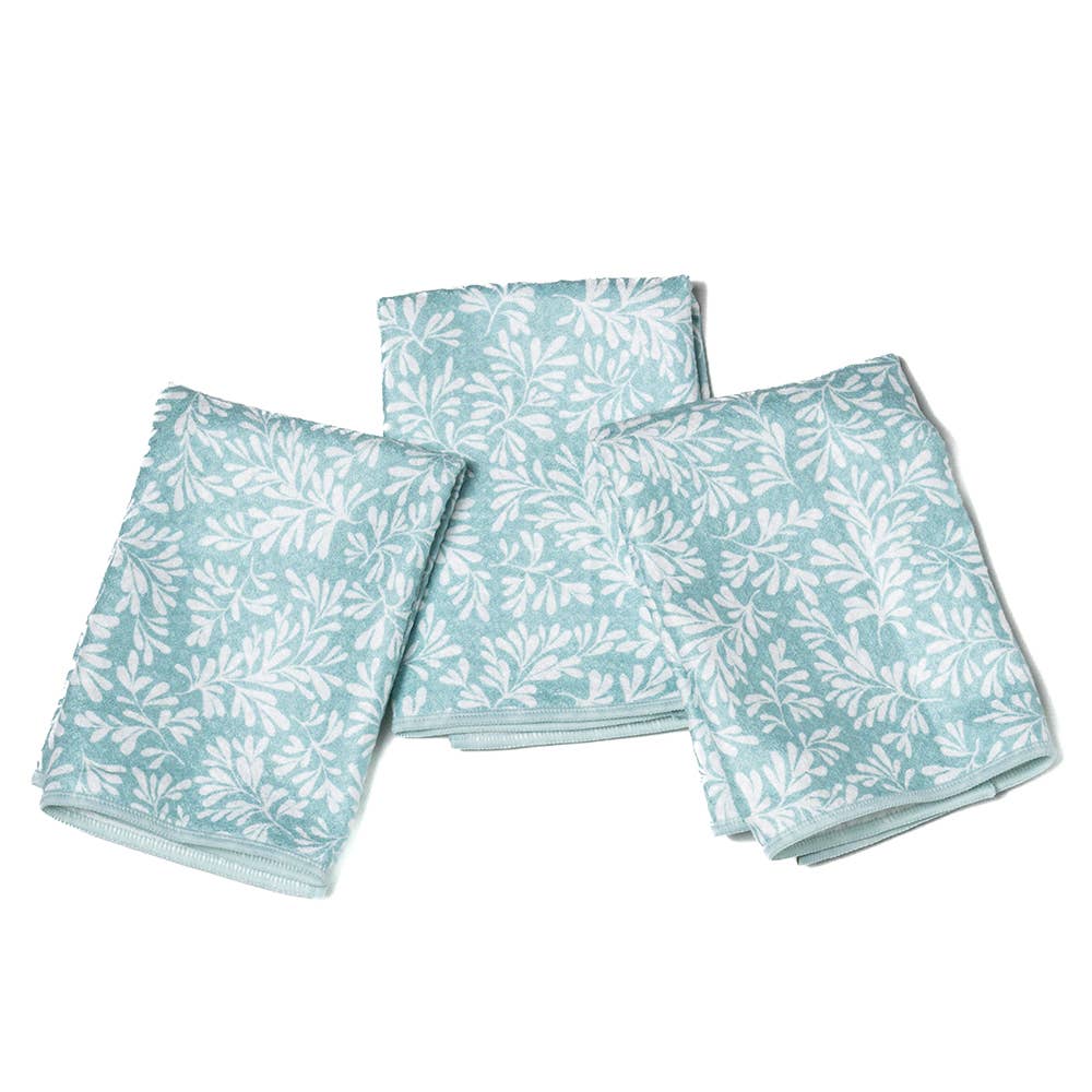 Once Again Home Mighty Mini Towel (Set of 3) - Herbage in Turquoise