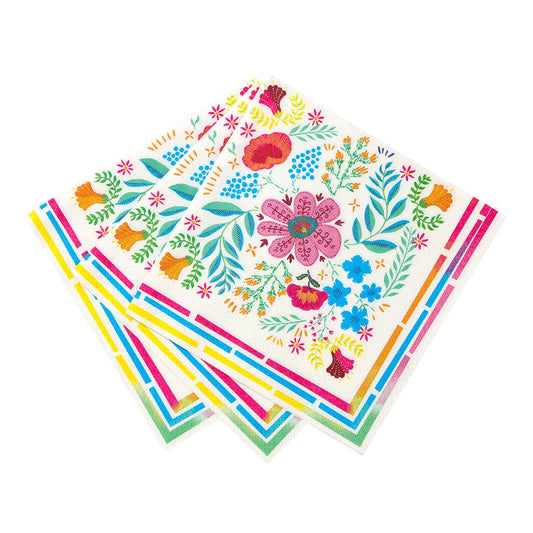 Talking Tables Floral Paper Napkins - 20 Pack | Party Napkins |