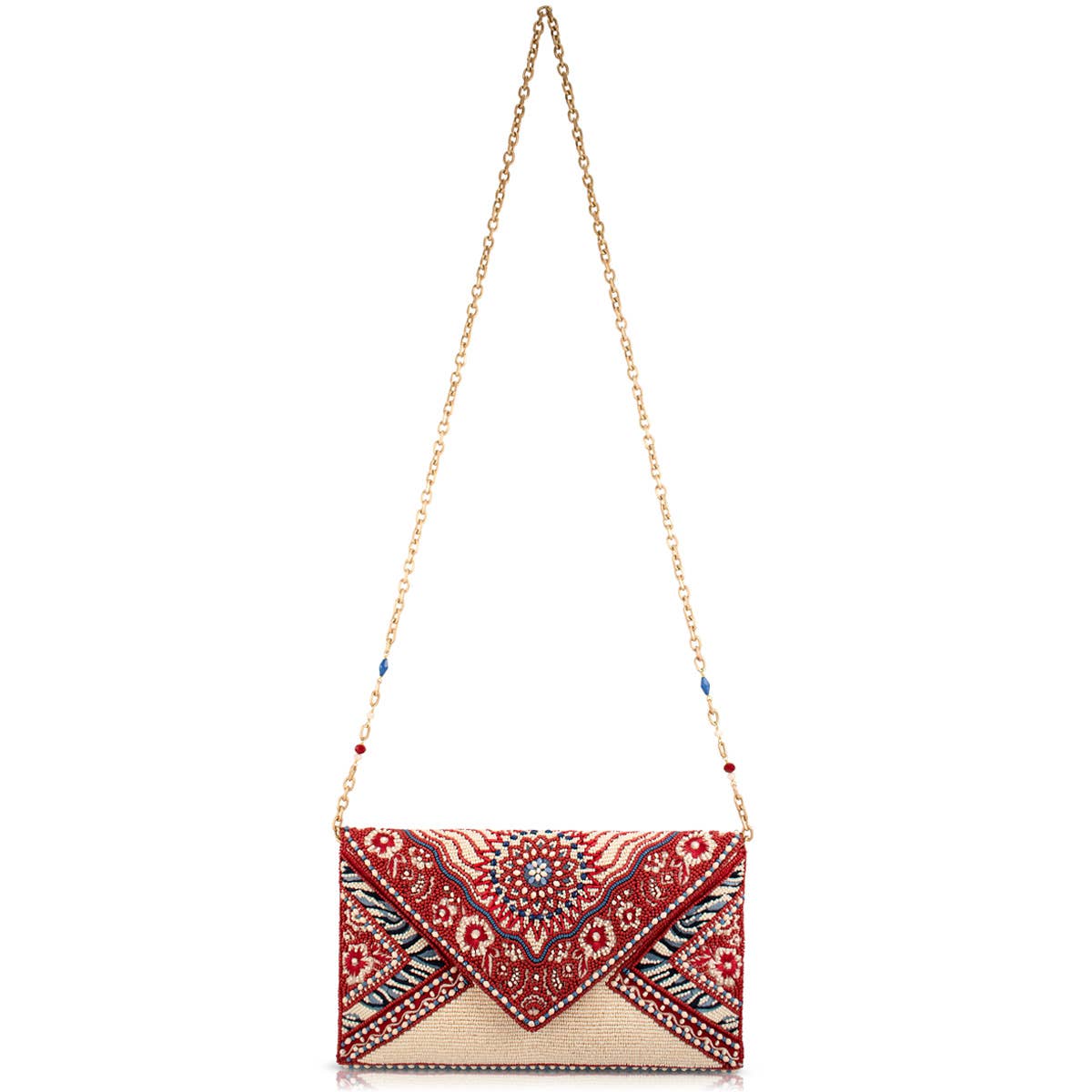 Mary Frances Tied & True Red and Blue Beaded Bandana Inspired Crossbody