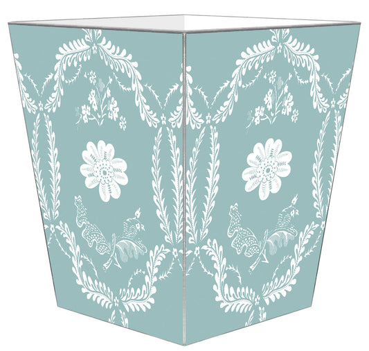 Marye-Kelley Aqua Provencial Wastepaper Basket