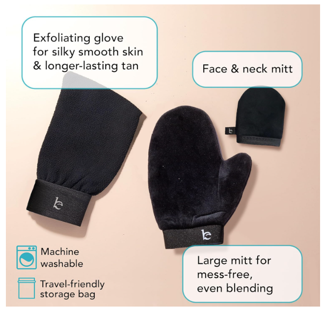 Beauty By Earth Self Tanner Body & Face Applicator & Exfoliating Glove