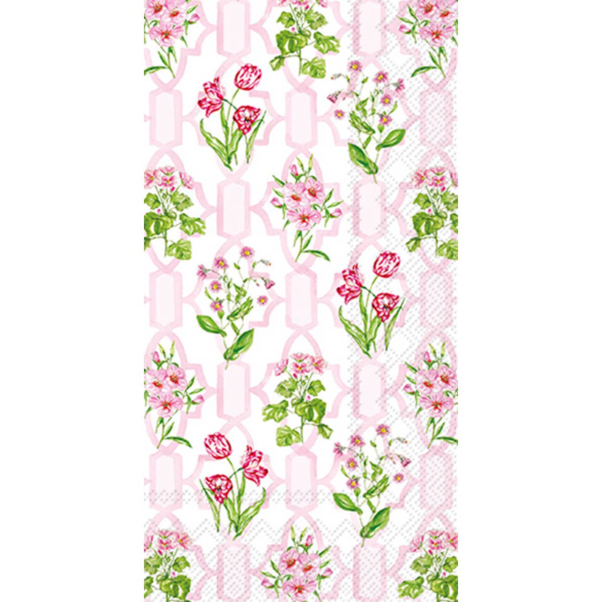Boston International Pink Trellis Guest Towel/ 16 Pack