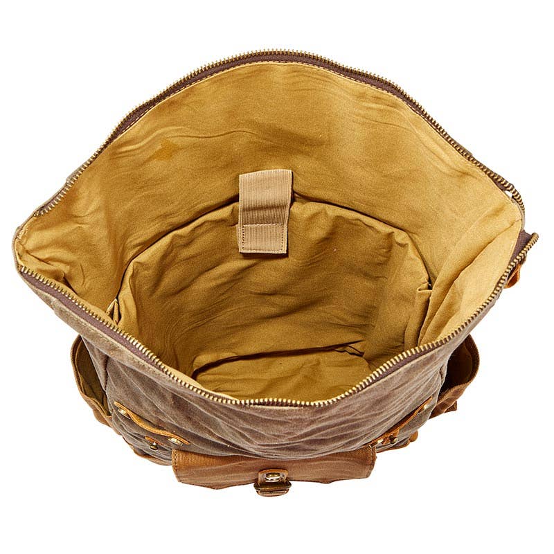 Cole Wheeler Vintage Waxed Canvas and Leather Rolltop Backpack