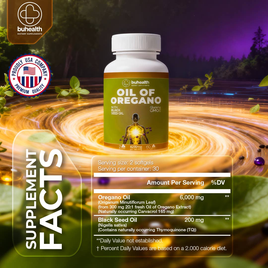 BuHealth Oregano Oil with Black Seed Oil Softgel 6200 mg