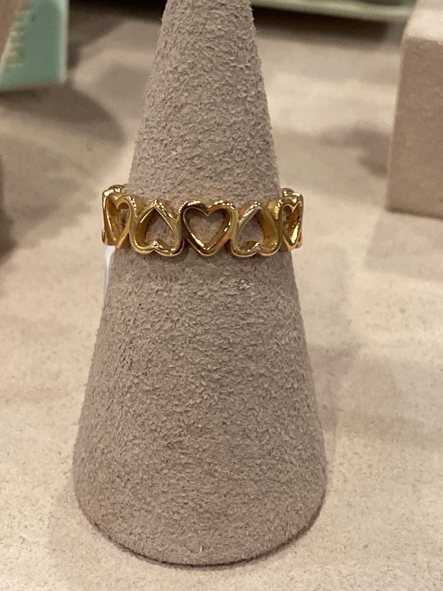 Gold Hearts Ring Size 7
