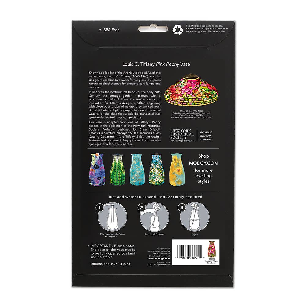 Modgy Expandable Vase - Louis C. Tiffany Pink Peony